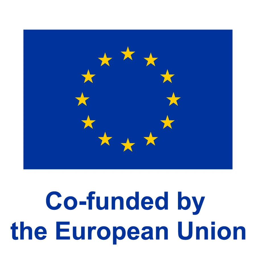 EU-flagg med teksten Co-funded by the European Union