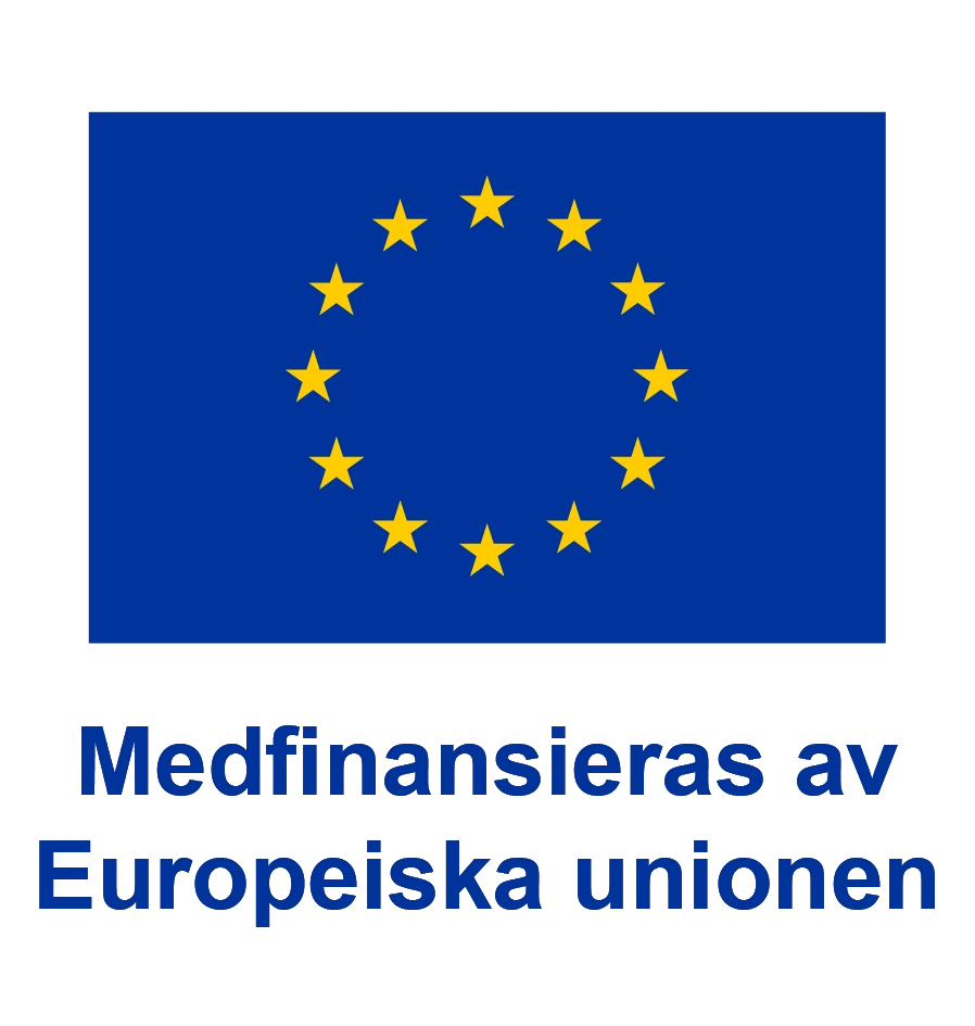 EU-flagga med texten Medfinansieras av Europeiska unionen